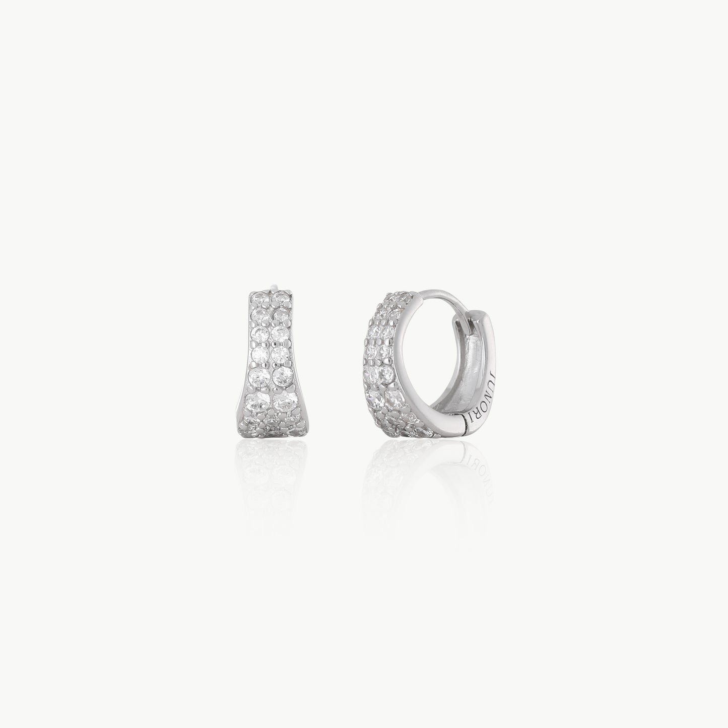 Minimal Zirconia Huggie Earrings