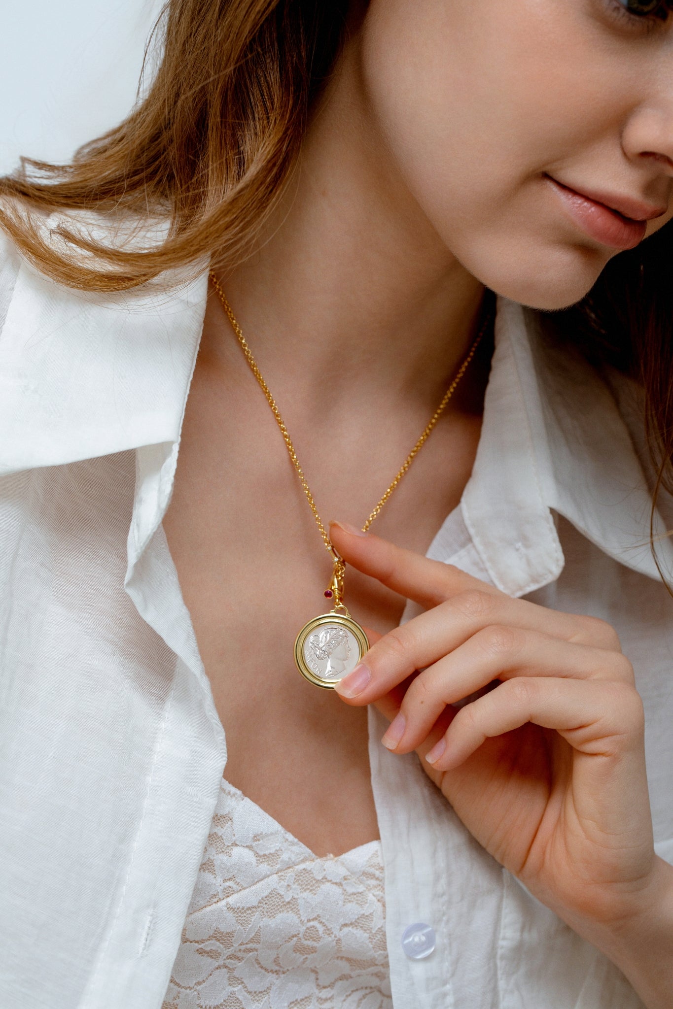 Vintage Roman Coin Pendant Necklace