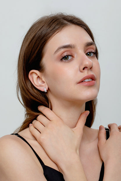 Minimal Zirconia Huggie Earrings