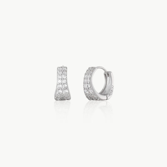 Minimal Zirconia Huggie Earrings