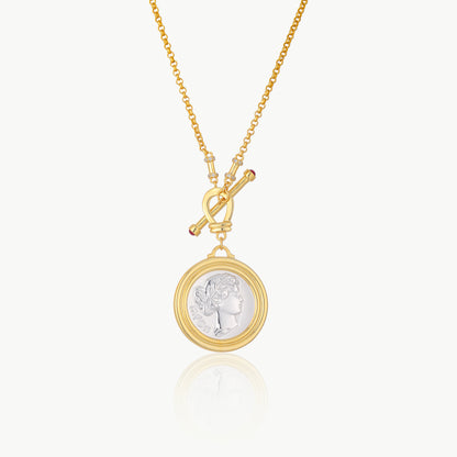 Vintage Roman Coin Pendant Necklace