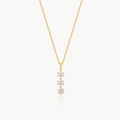 Minimalist 3-Stone Zircon Pendant Necklace
