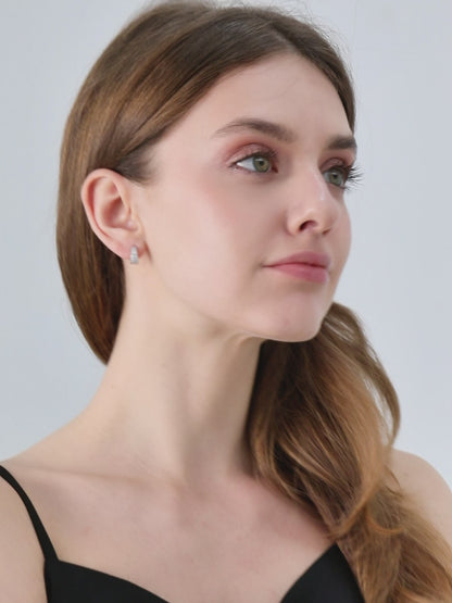 Minimal Zirconia Huggie Earrings